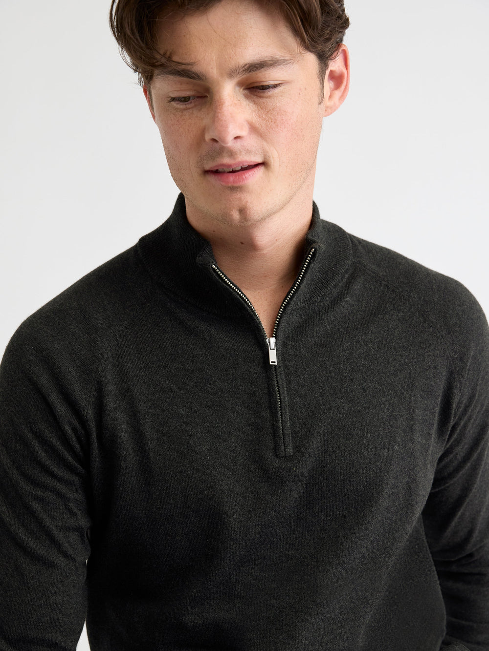 Long-Sleeve Quarter-Zip Mock-Neck Sweater rw&co Special Promo Price