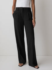 Black High-Rise Wide-Leg Pant rw&co Special Promo Price