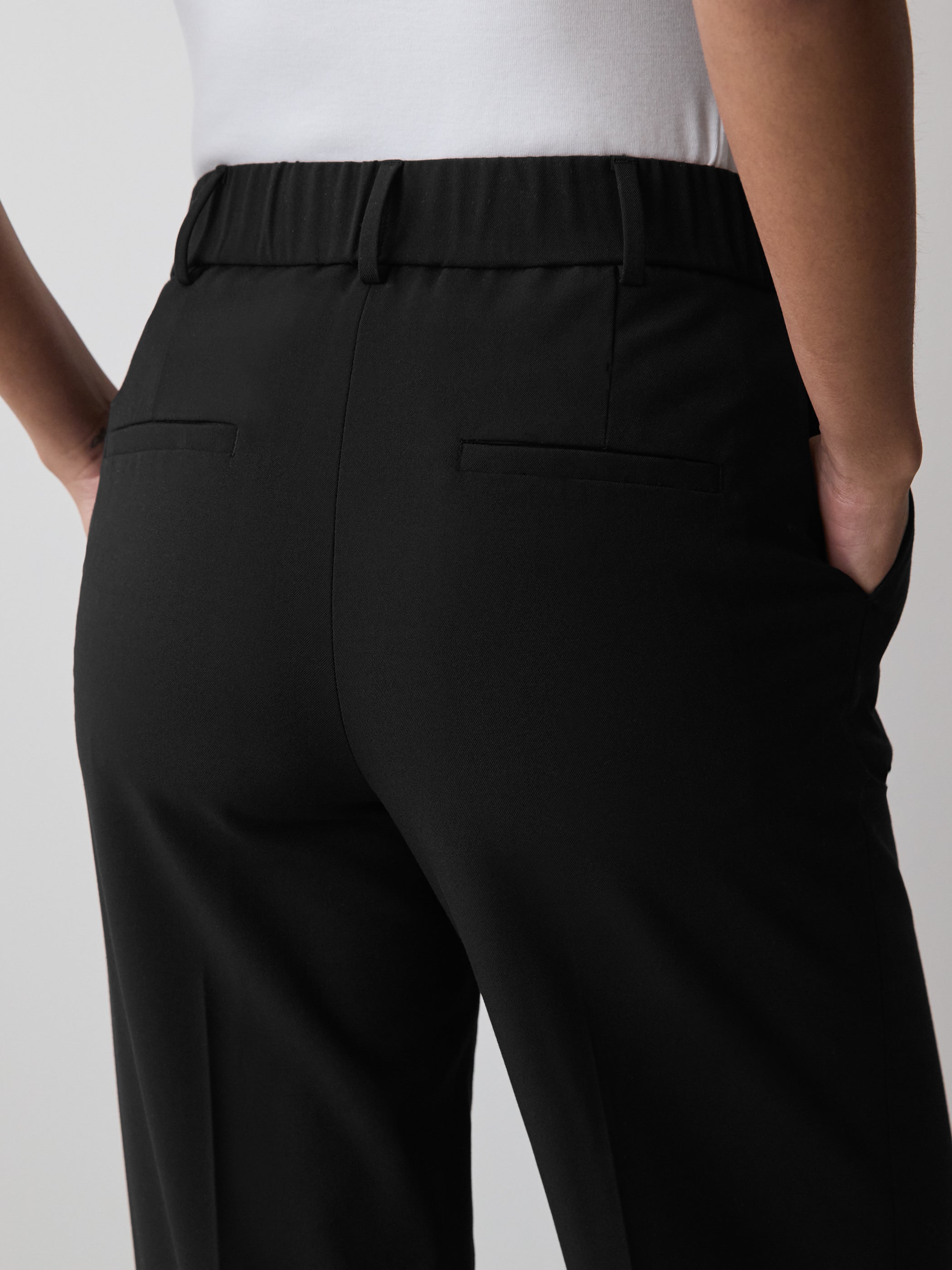 Black High-Rise Wide-Leg Pant rw&co Special Promo Price