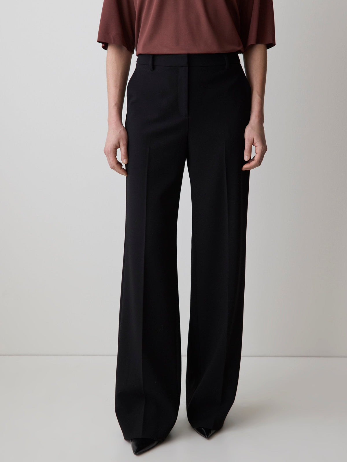 Mid-Rise Wide-Leg Heavy Twill Pant rw&co Special Offer