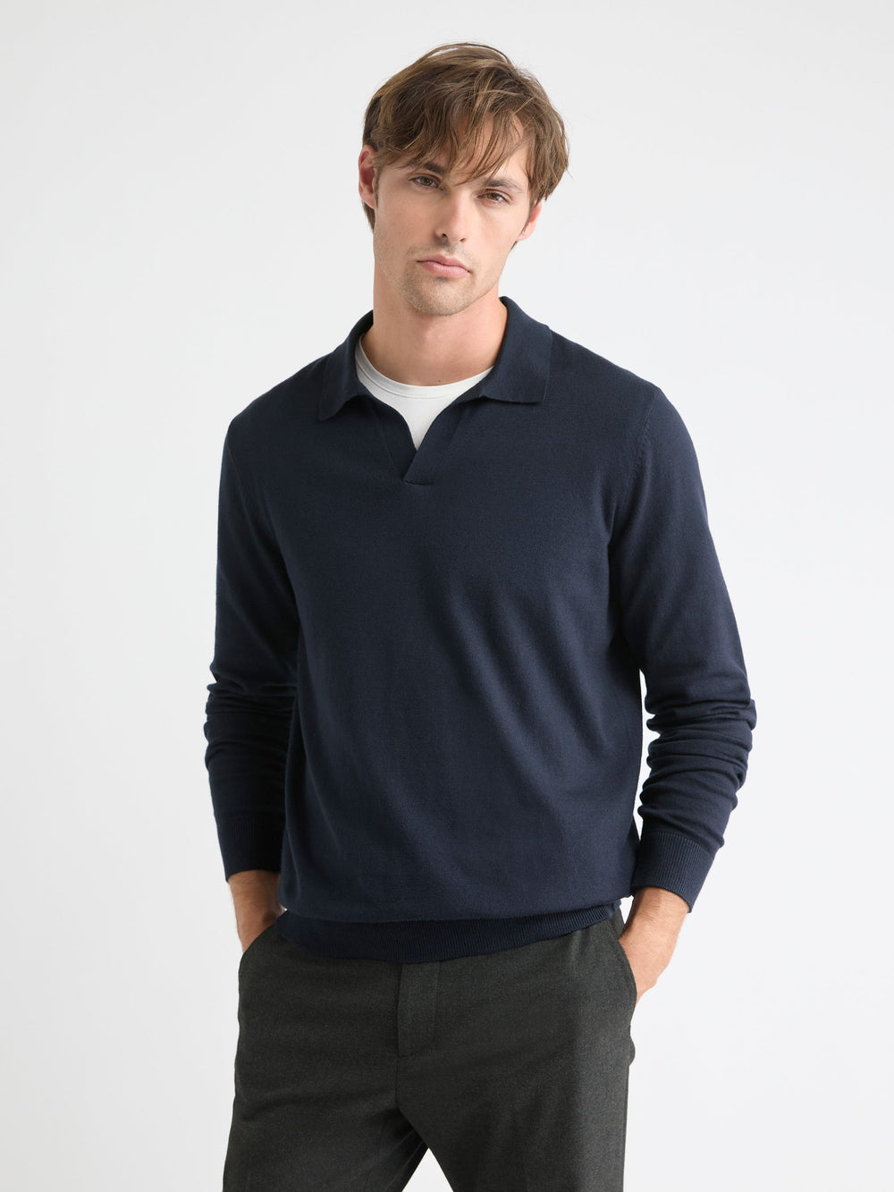 Long-Sleeve Sweater with Johnny Collar rw&co Special Offer