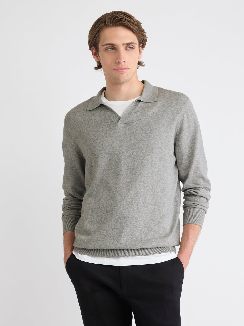Long-Sleeve Sweater with Johnny Collar rw&co Special Offer