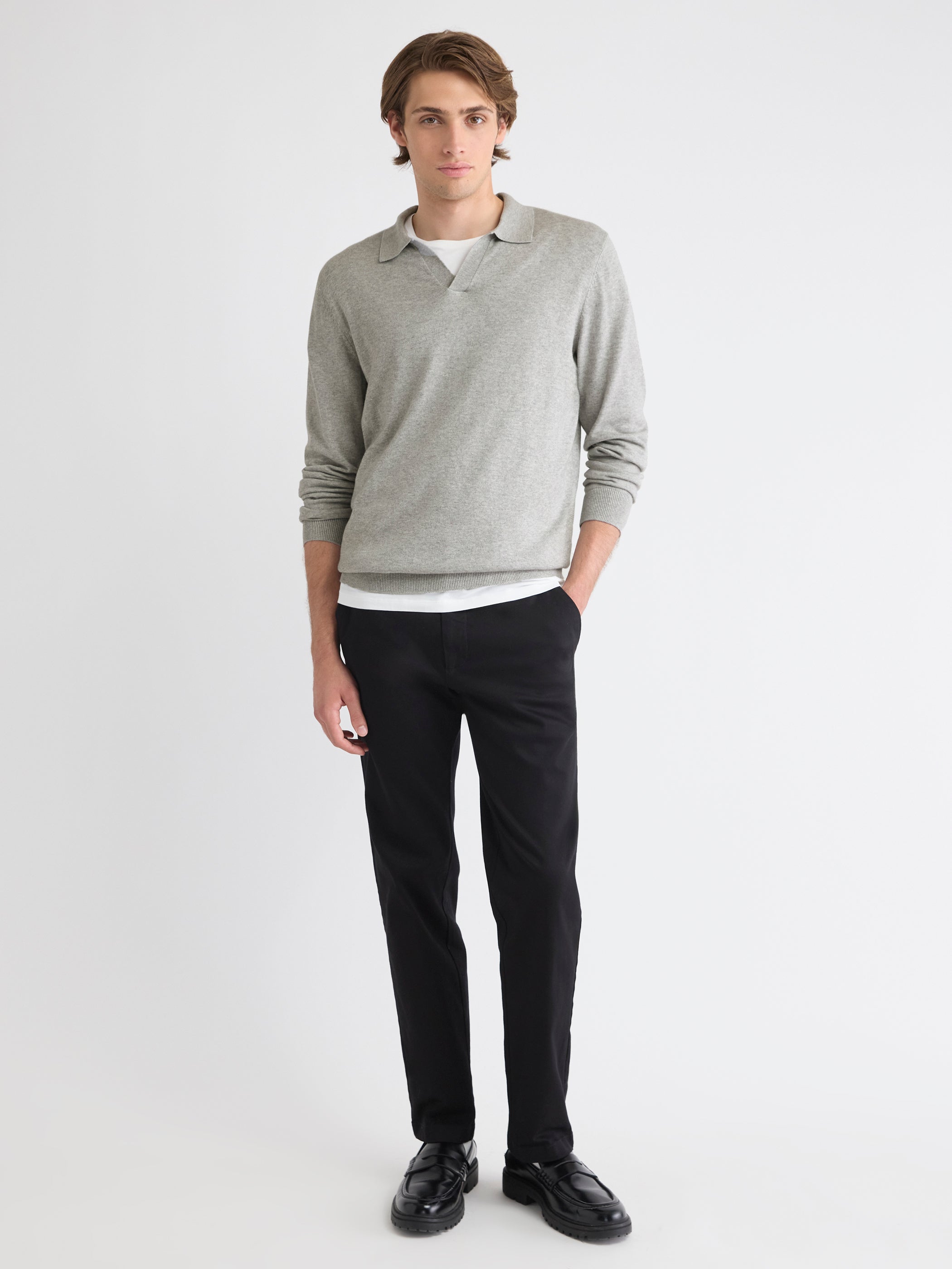 Long-Sleeve Sweater with Johnny Collar rw&co Special Offer