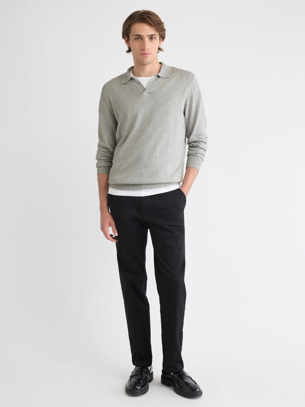 Long-Sleeve Sweater with Johnny Collar rw&co Special Offer
