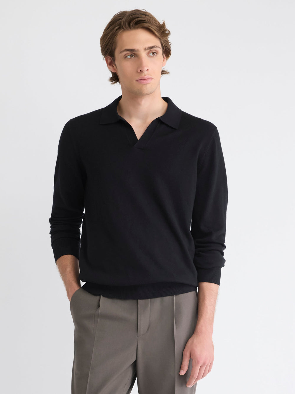 Long-Sleeve Sweater with Johnny Collar rw&co Special Offer