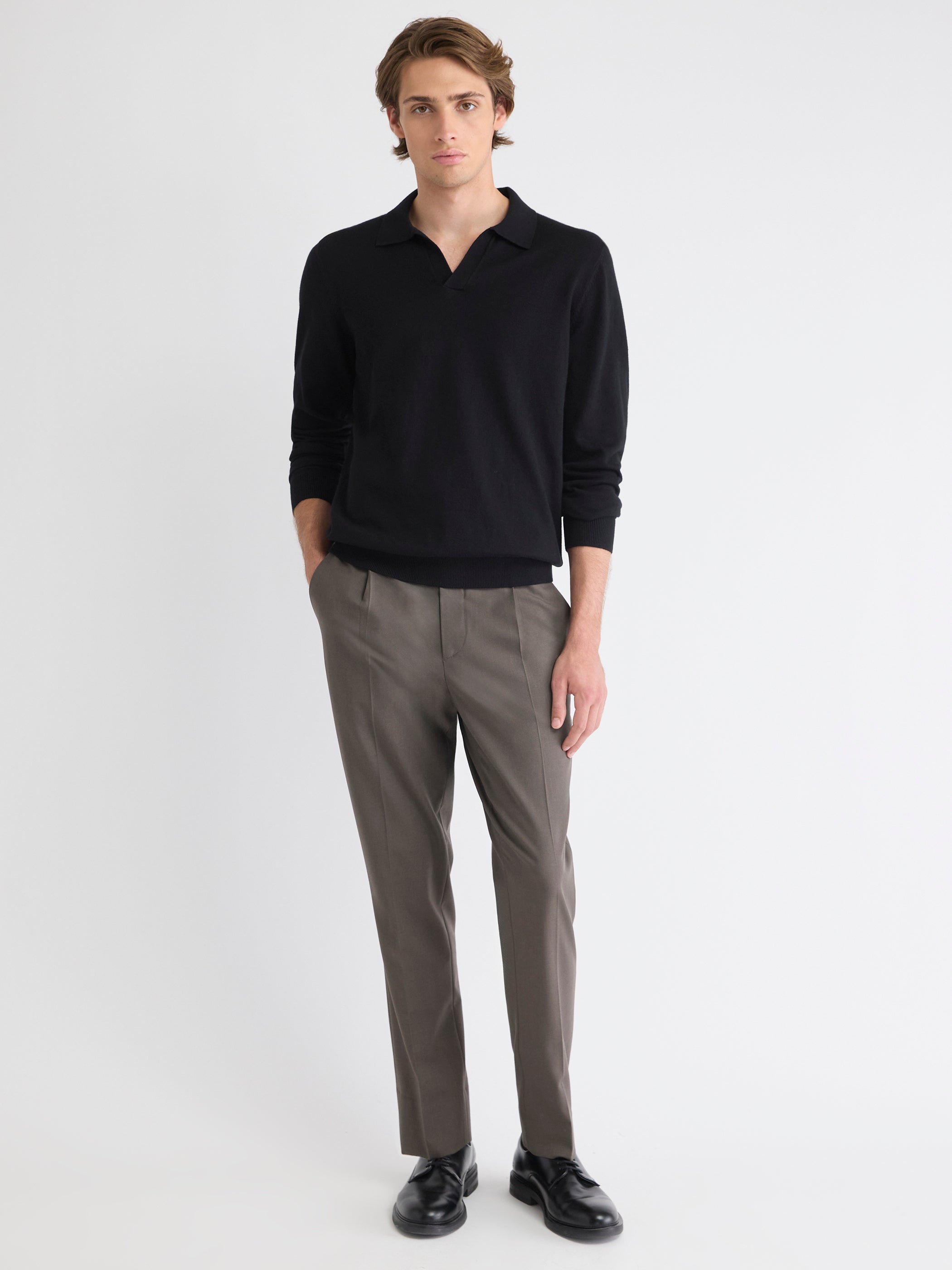 Long-Sleeve Sweater with Johnny Collar rw&co Special Offer