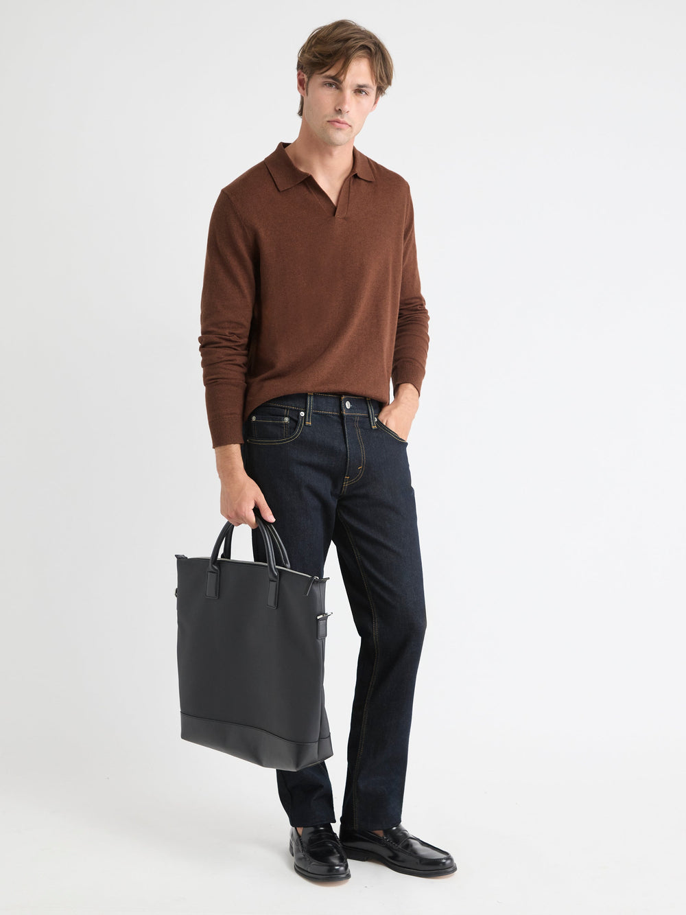 Long-Sleeve Sweater with Johnny Collar rw&co Special Offer
