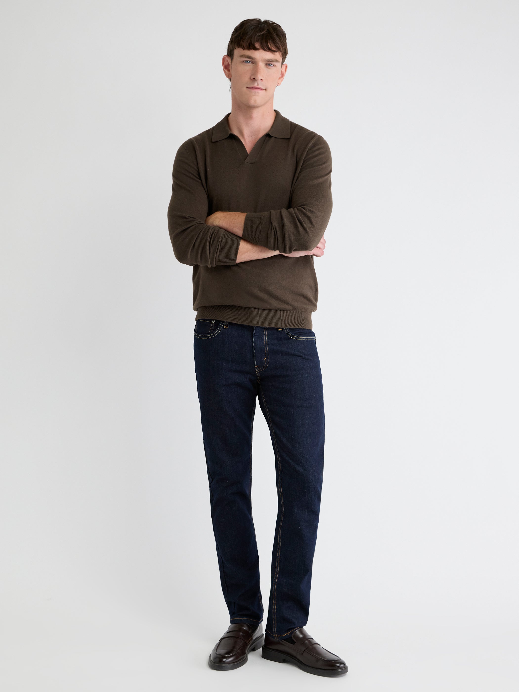 Long-Sleeve Sweater with Johnny Collar rw&co Special Offer