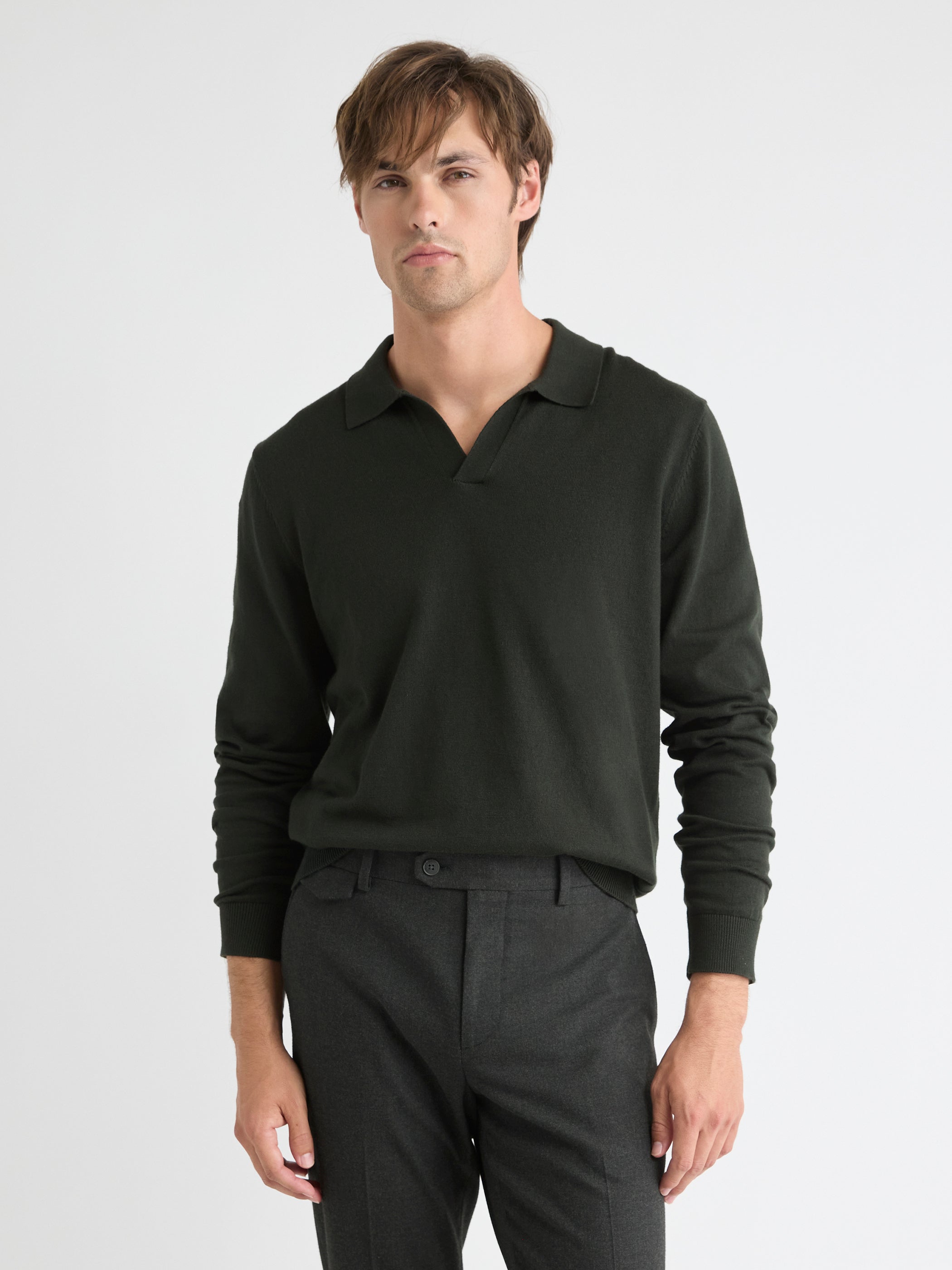 Long-Sleeve Sweater with Johnny Collar rw&co Special Offer