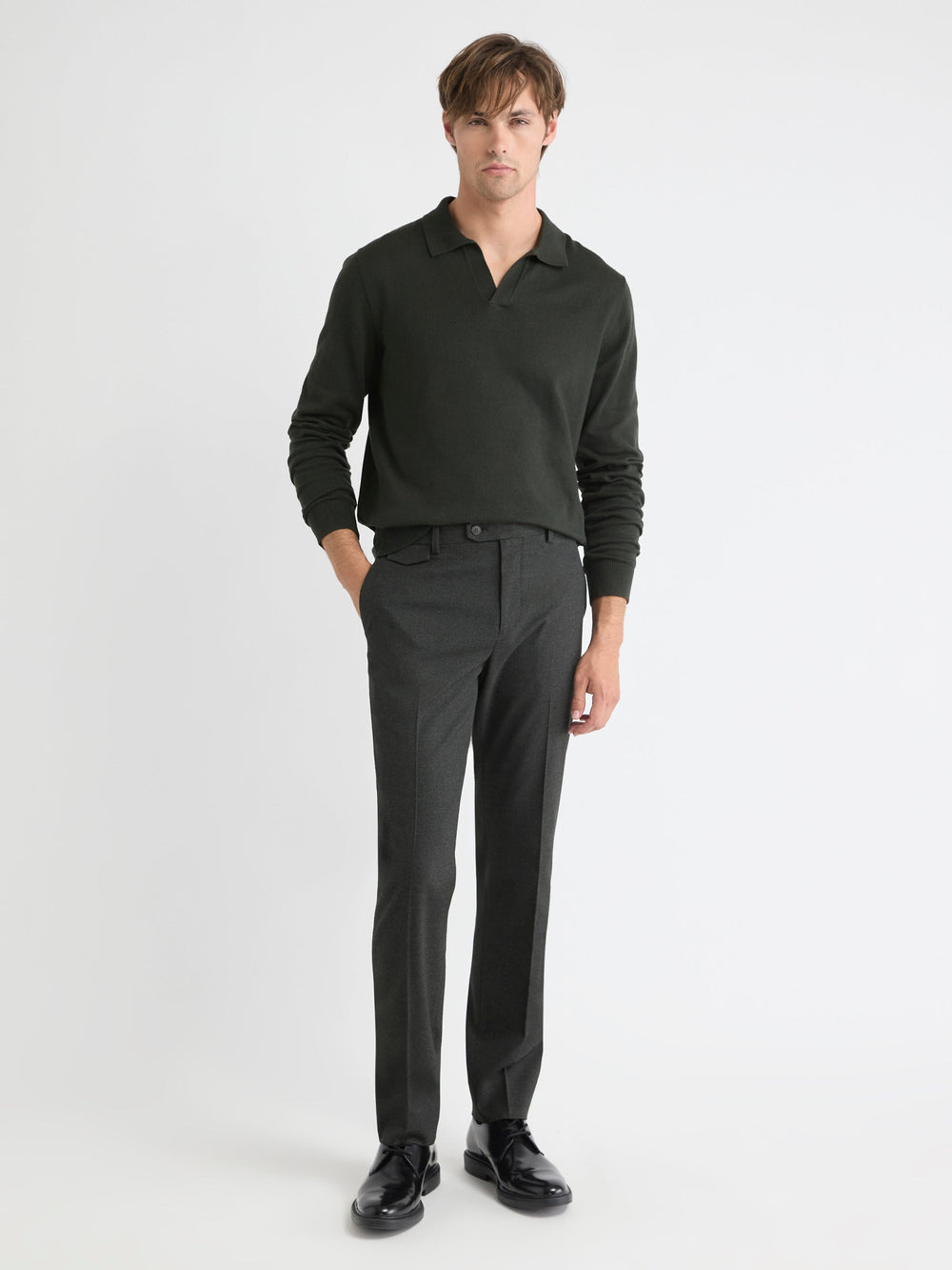 Long-Sleeve Sweater with Johnny Collar rw&co Special Offer