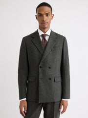 Tailored-Fit Double-Breasted Tweed Suit Blazer rw&co Special Offer