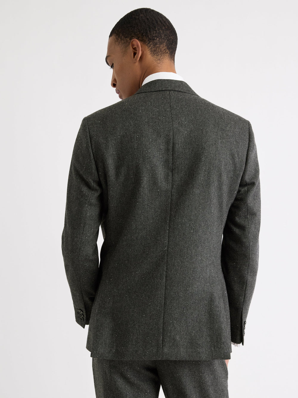 Tailored-Fit Double-Breasted Tweed Suit Blazer rw&co Special Offer