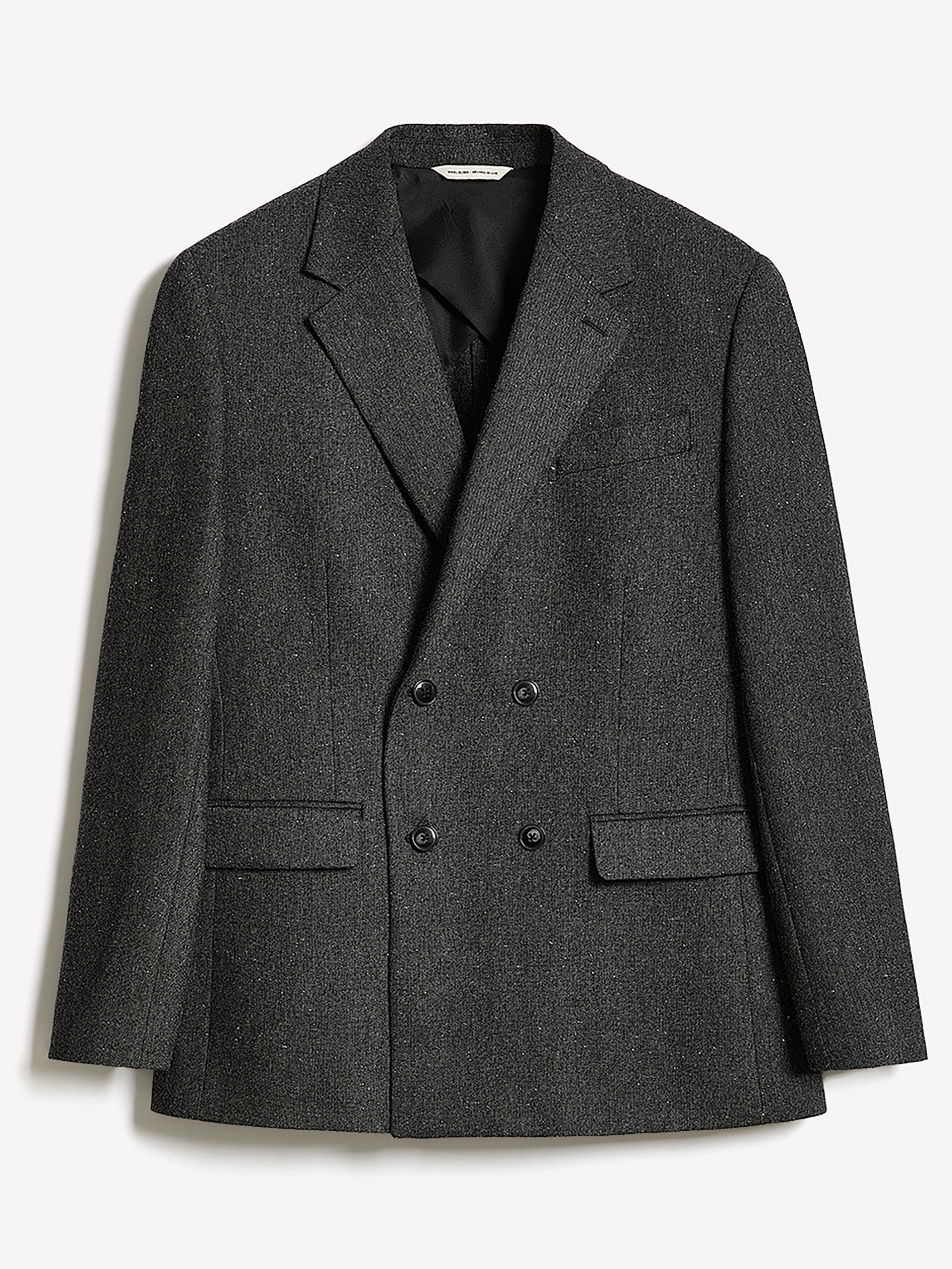 Tailored-Fit Double-Breasted Tweed Suit Blazer rw&co Special Offer