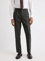 Pleated Tapered-Leg Tweed Suit Pant rw&co Limited Time Discount