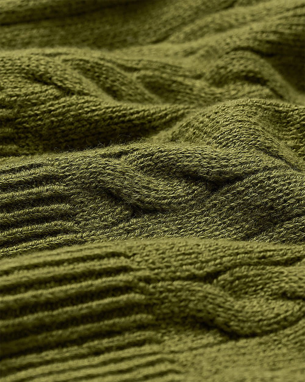 Long-Sleeve V-Neck Cable-Stitch Merino-Blend Sweater rw&co Special Offer