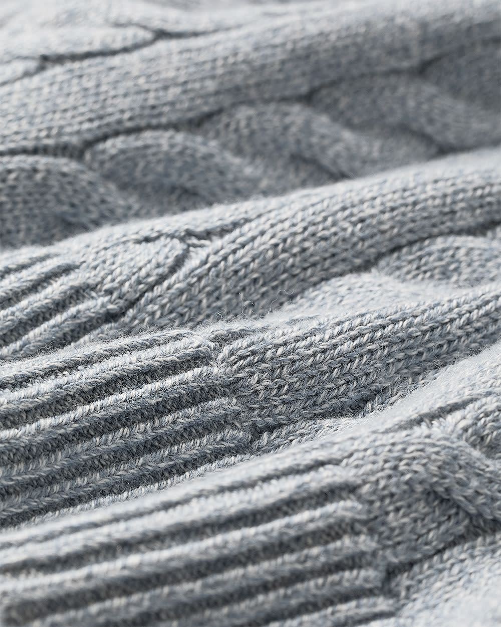 Long-Sleeve V-Neck Cable-Stitch Merino-Blend Sweater rw&co Special Offer