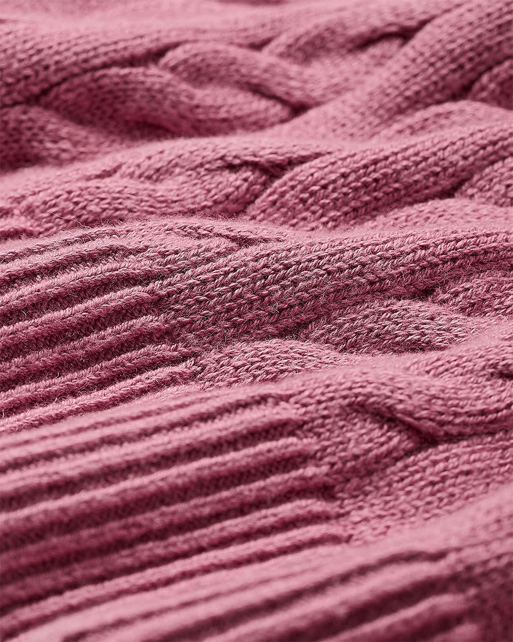 Long-Sleeve V-Neck Cable-Stitch Merino-Blend Sweater rw&co Special Offer