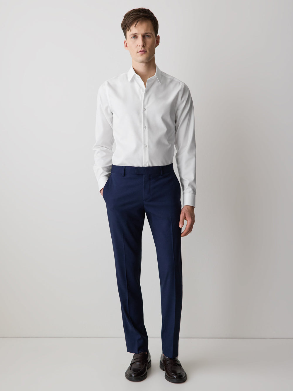 Slim Fit Solid Supima (R) Cotton Twill Dress Shirt rw&co Great Value Deal