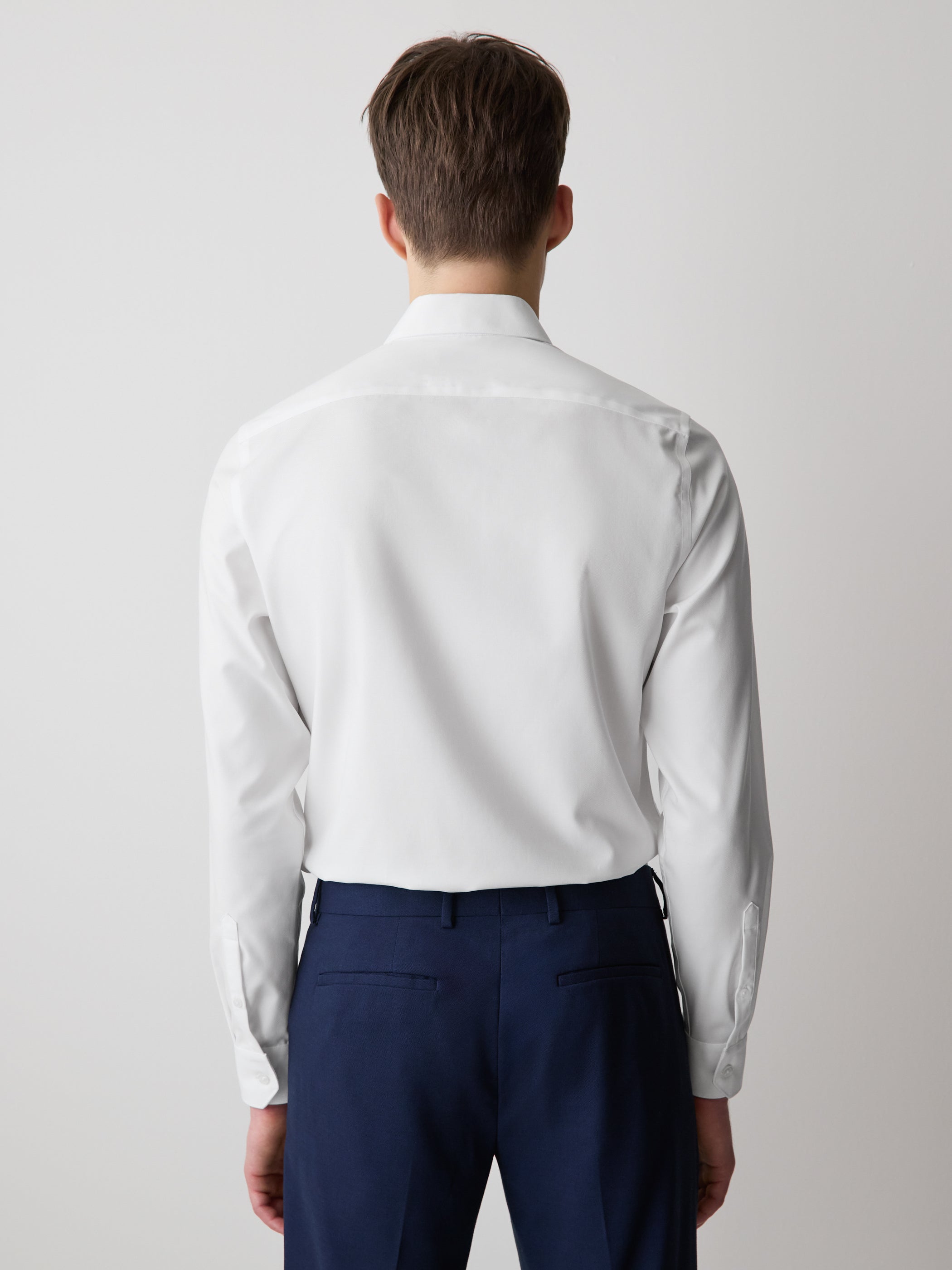 Slim Fit Solid Supima (R) Cotton Twill Dress Shirt rw&co Great Value Deal