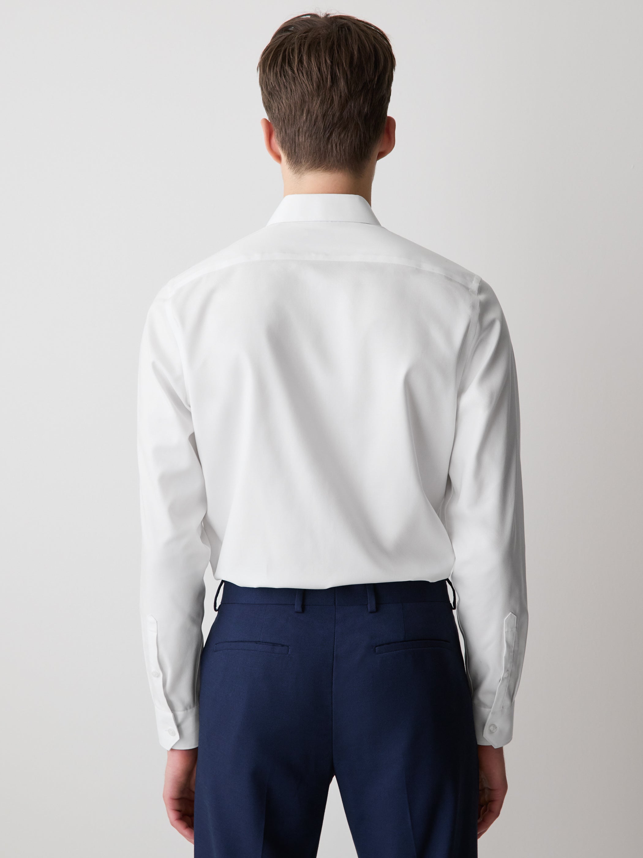 Tailored Fit Solid Twill Dress Shirt rw&co Special Promo Price