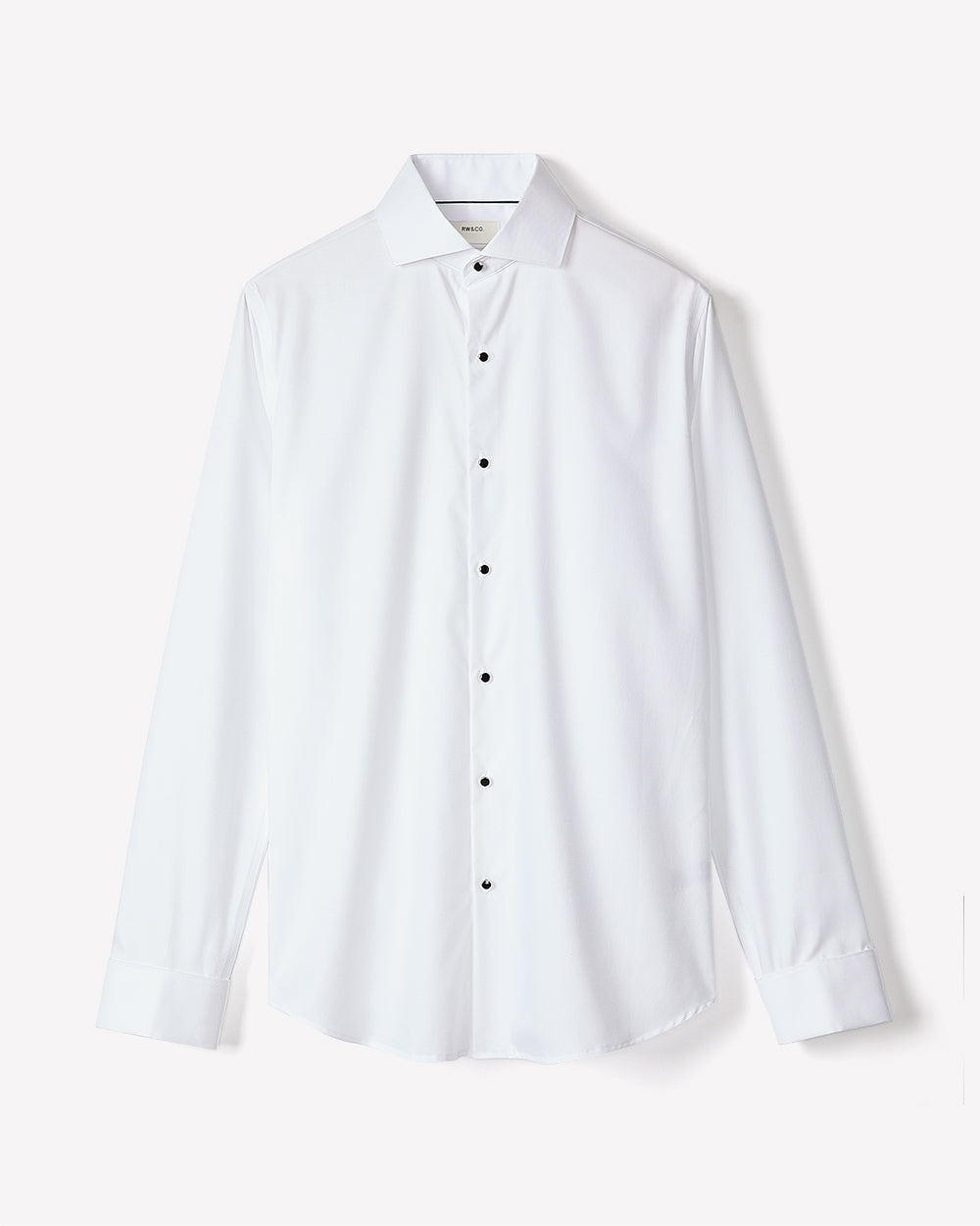 White Tailored Fit Tuxedo Shirt with French Cuffs rw&co Special Offer