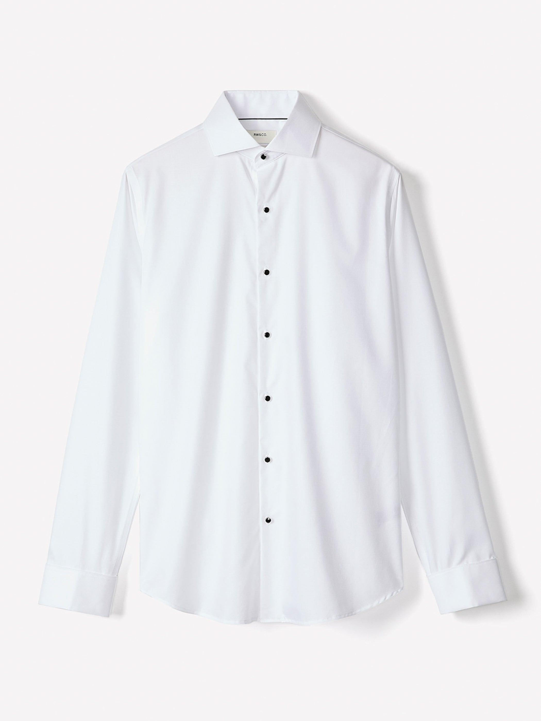 White Tailored Fit Tuxedo Shirt with French Cuffs rw&co Special Offer