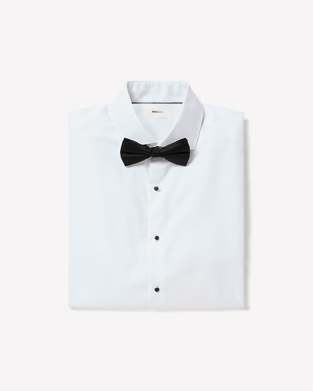 White Tailored Fit Tuxedo Shirt with French Cuffs rw&co Special Offer