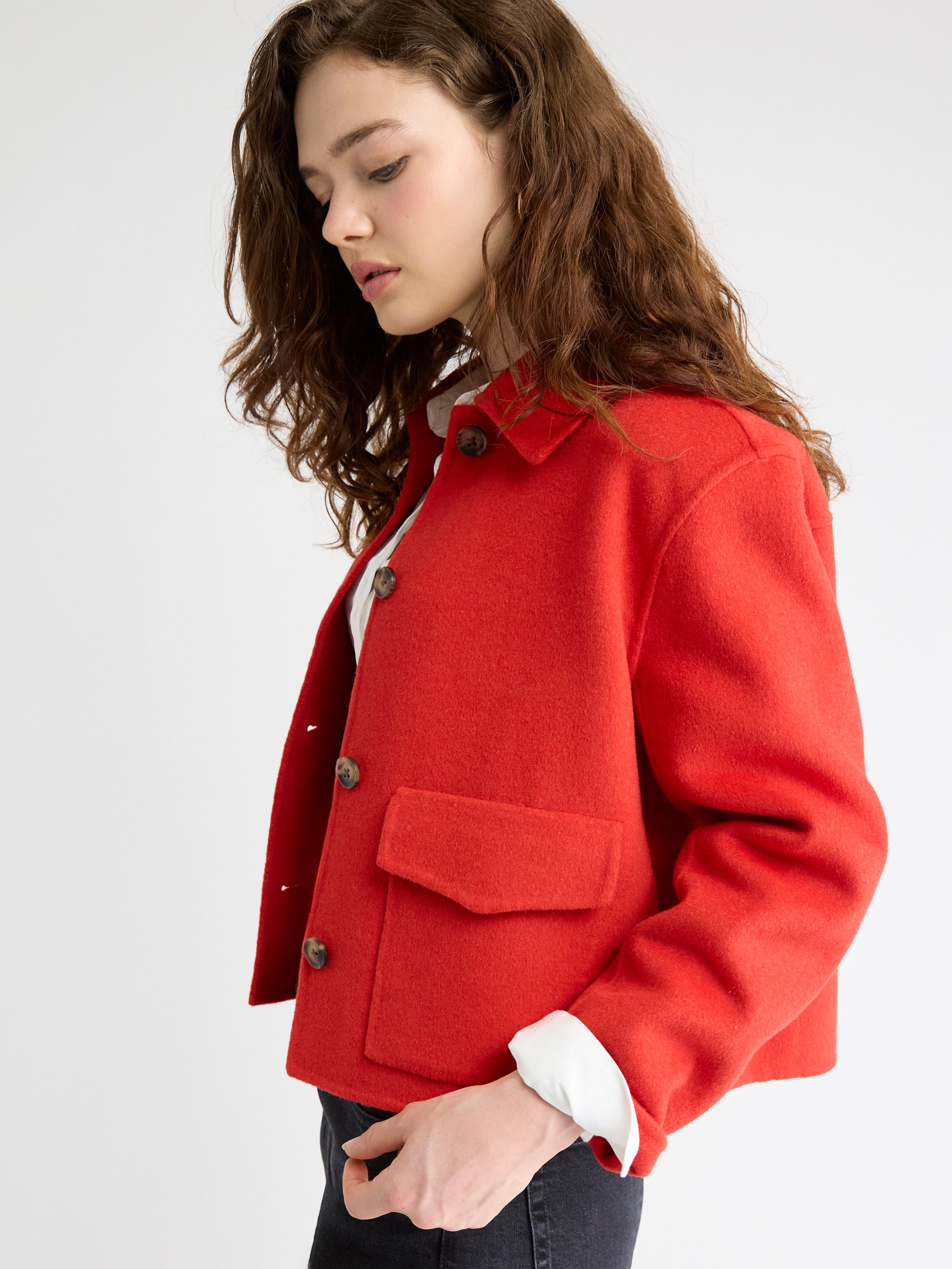 Wool-Blend Double-Face Worker Jacket rw&co Special Promo Price