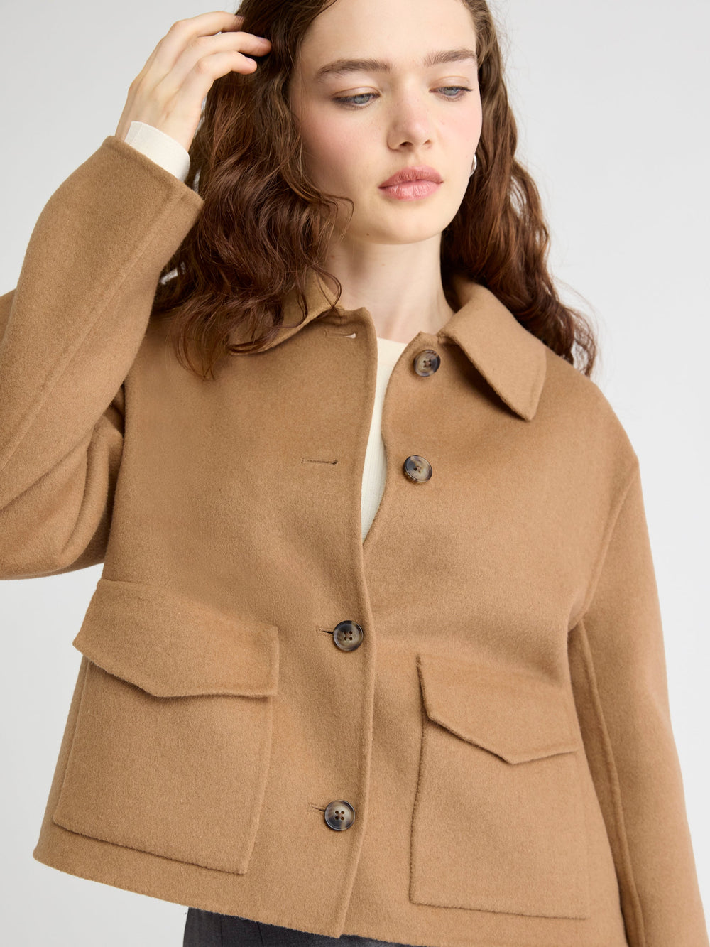 Wool-Blend Double-Face Worker Jacket rw&co Special Promo Price
