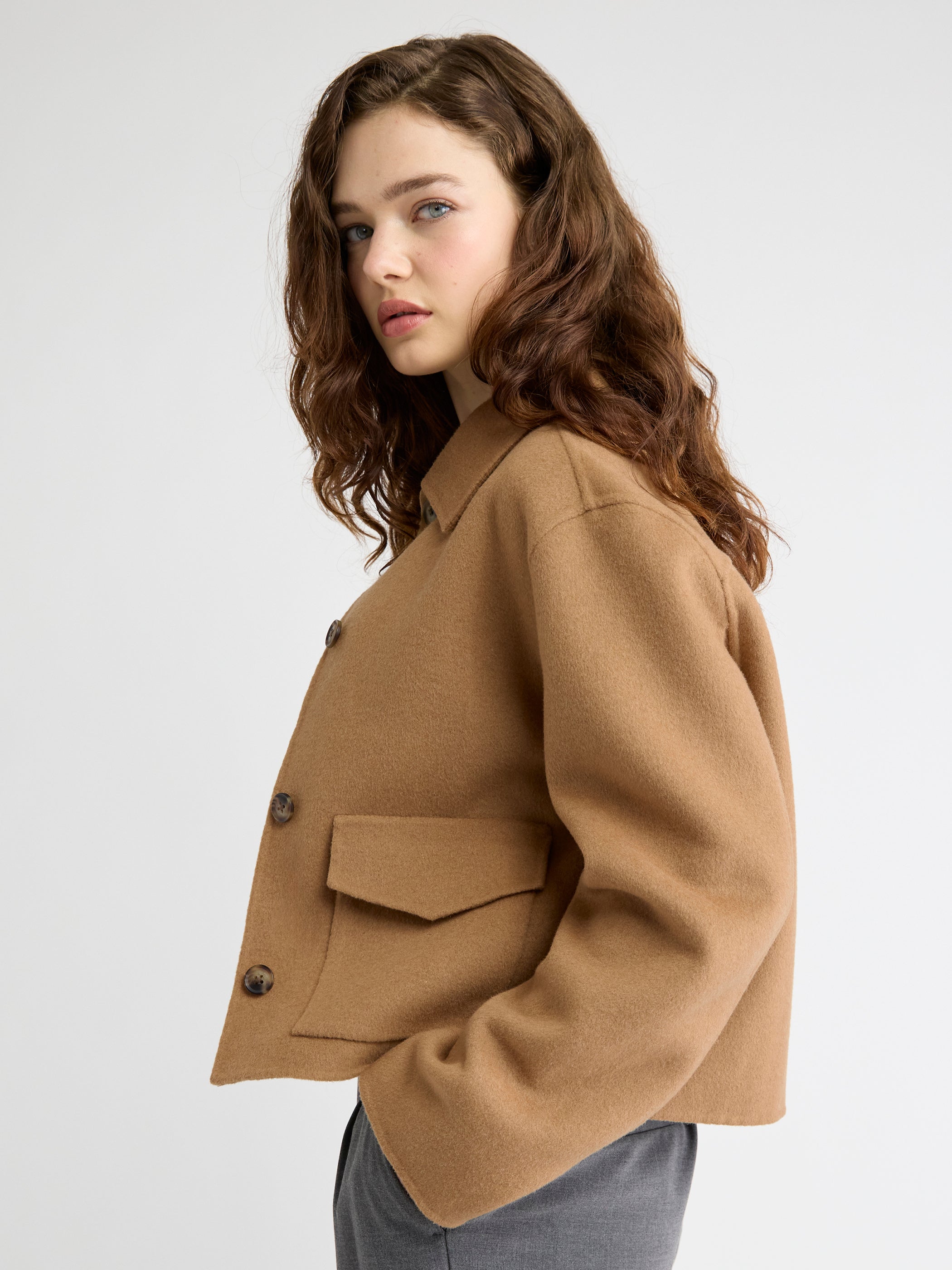 Wool-Blend Double-Face Worker Jacket rw&co Special Promo Price