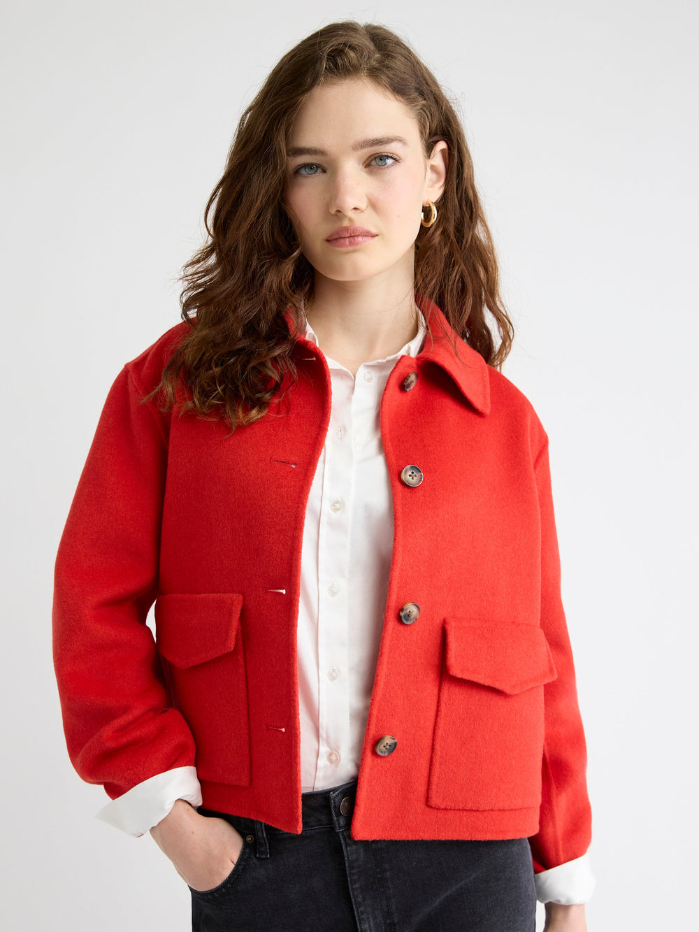 Wool-Blend Double-Face Worker Jacket rw&co Special Promo Price