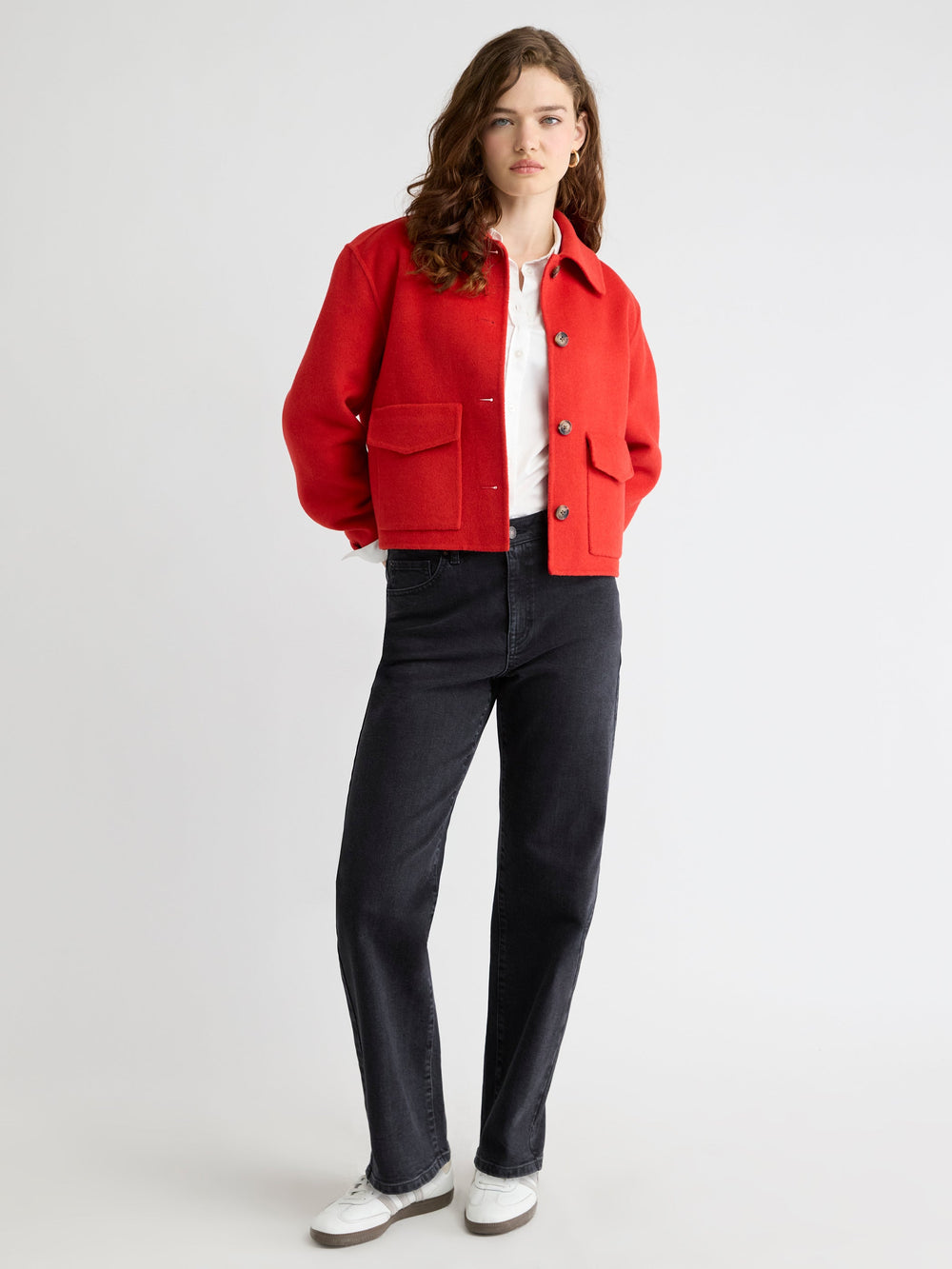 Wool-Blend Double-Face Worker Jacket rw&co Special Promo Price
