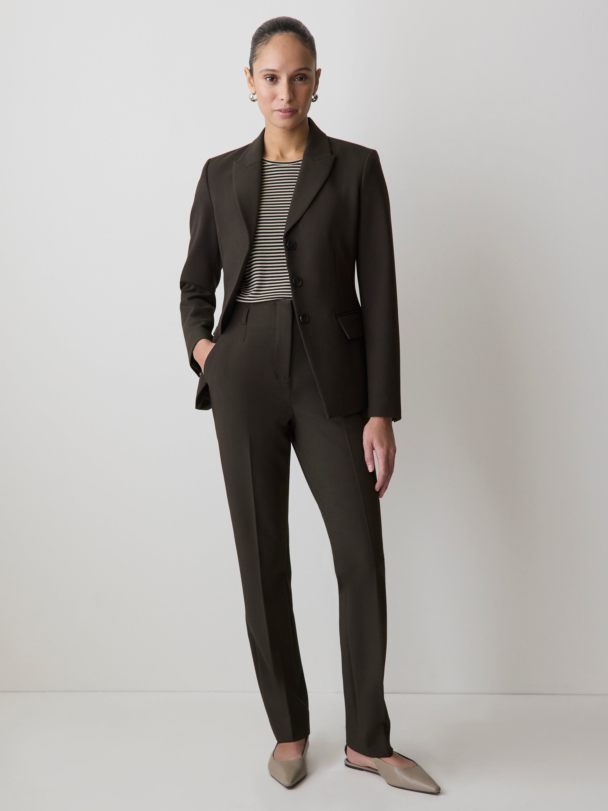 High-Rise Long Slim-Leg Pant rw&co Great Value Deal
