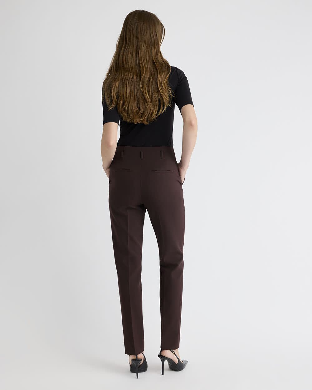 High-Rise Long Slim-Leg Pant rw&co Great Value Deal