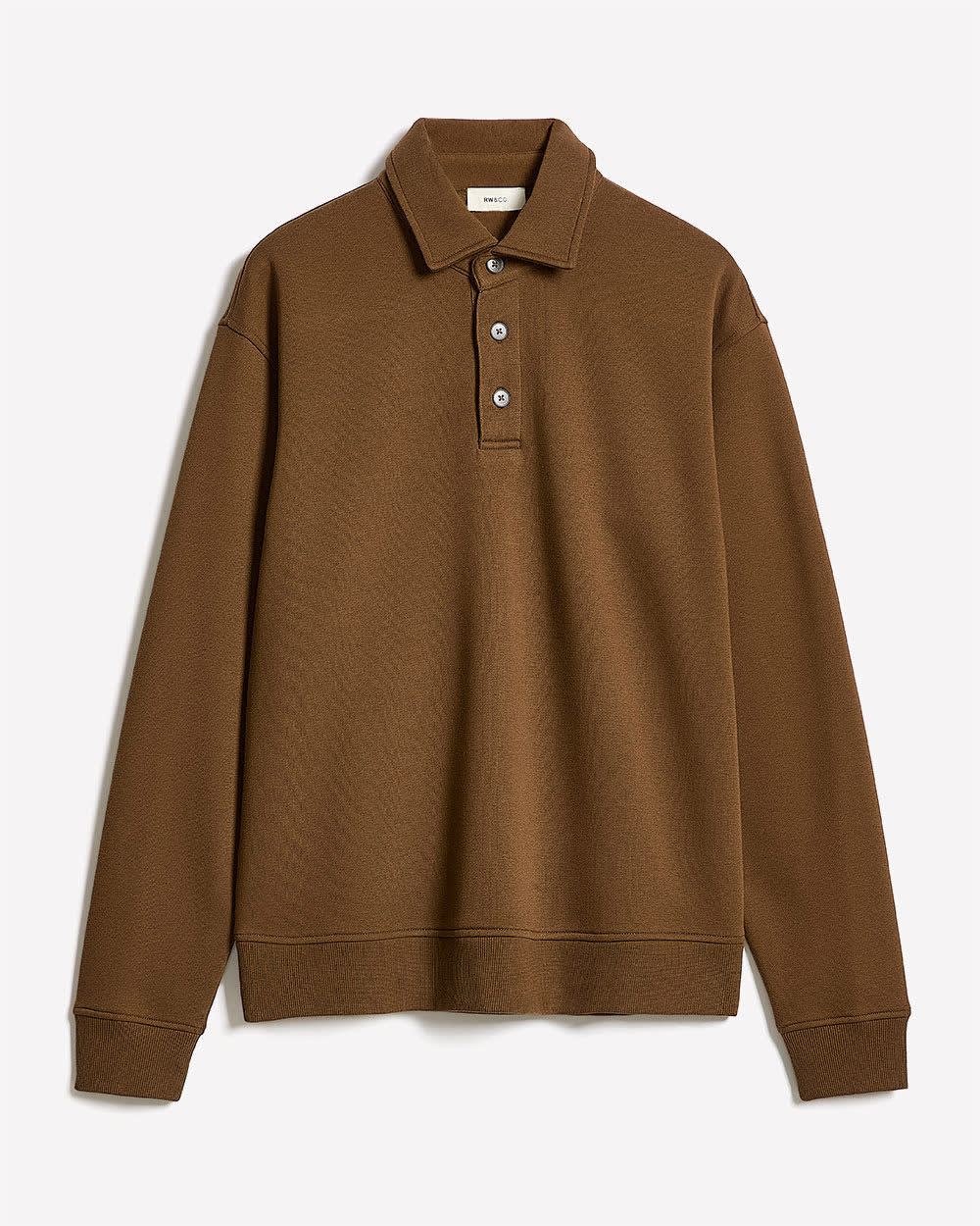 Fleece Long-Sleeve Polo rw&co Exclusive Sale Price