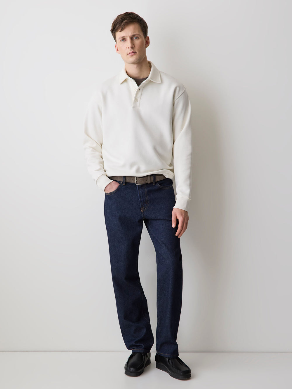 Fleece Long-Sleeve Polo rw&co Exclusive Sale Price