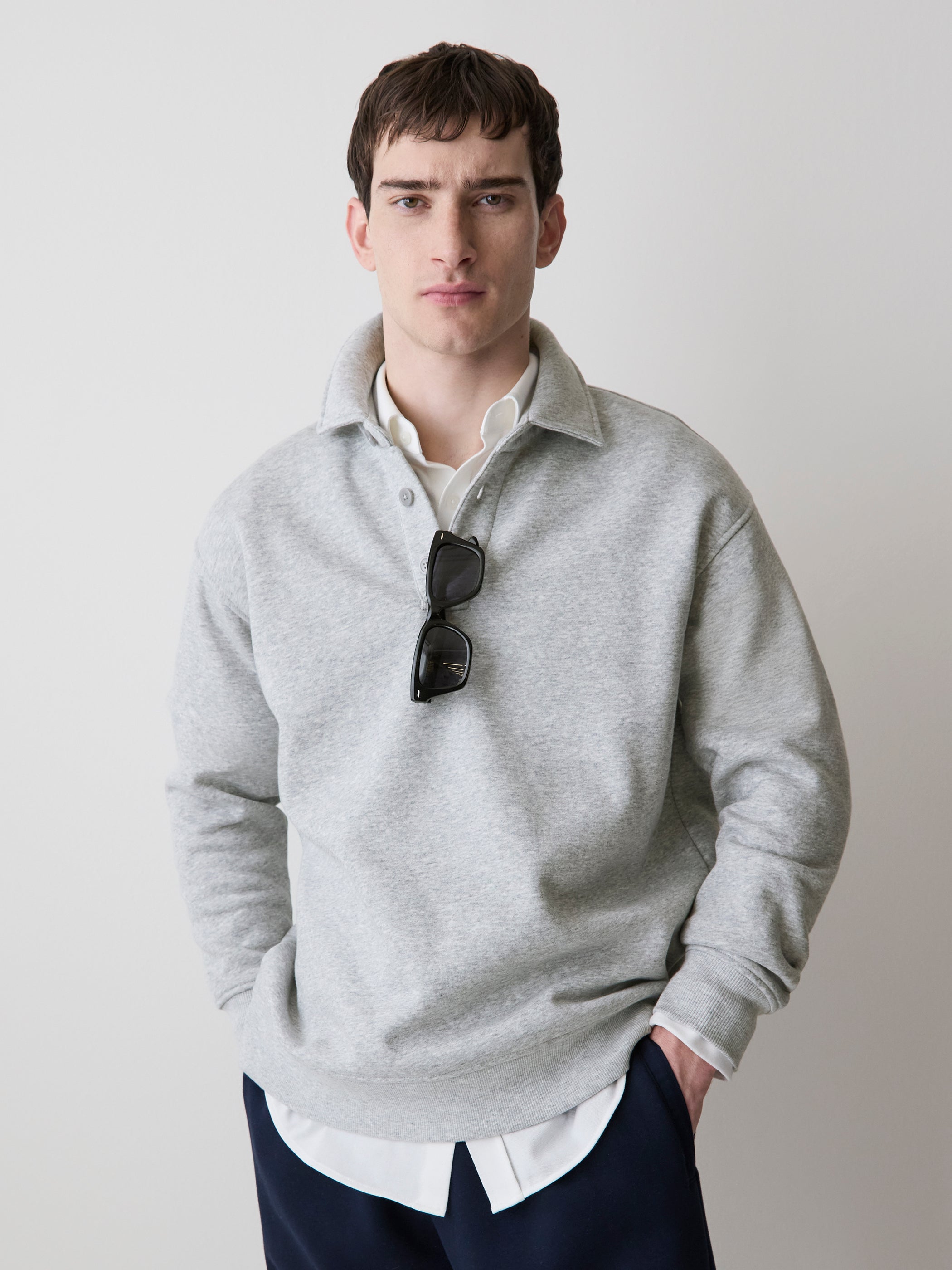 Fleece Long-Sleeve Polo rw&co Exclusive Sale Price