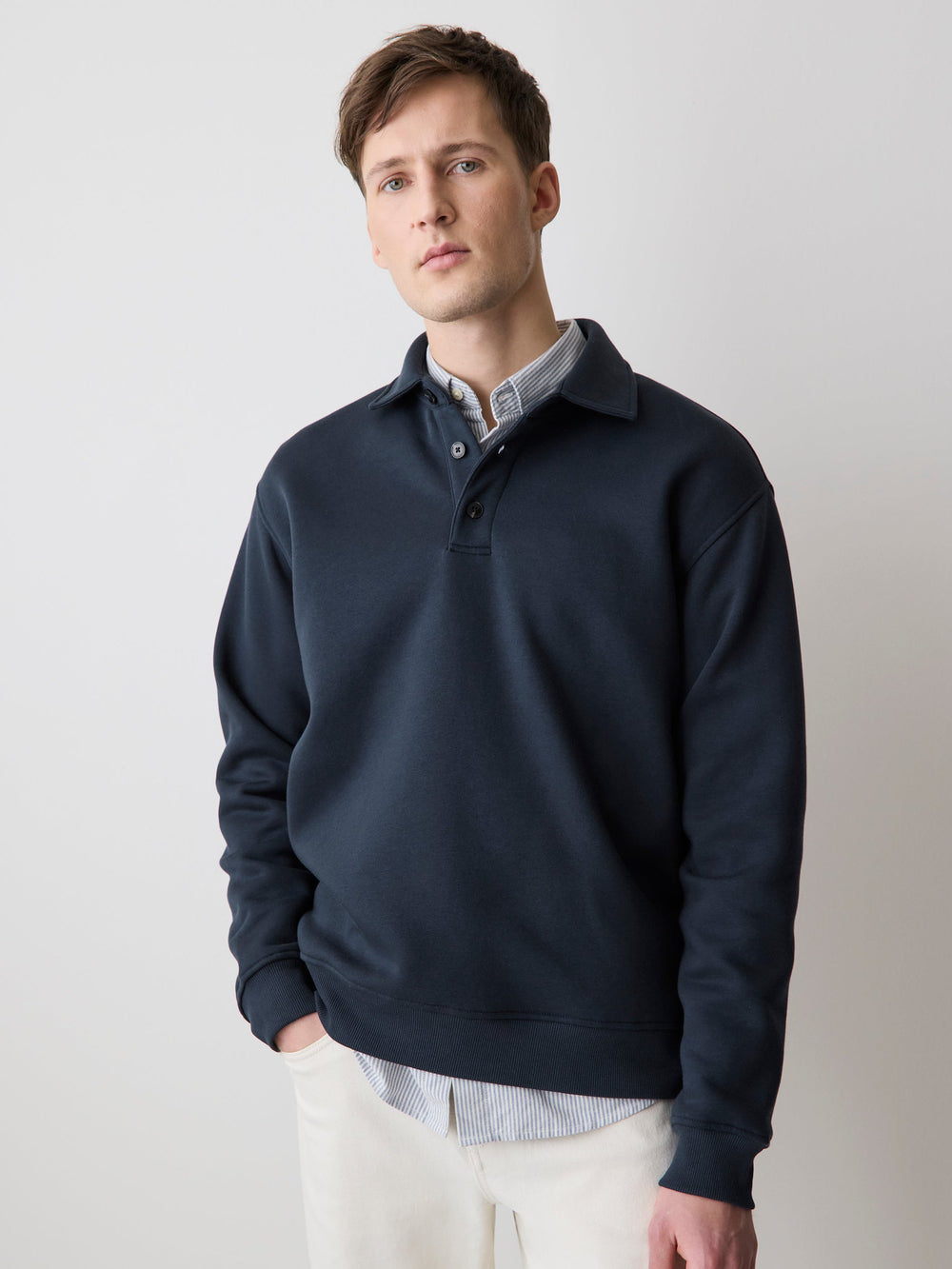 Fleece Long-Sleeve Polo rw&co Exclusive Sale Price