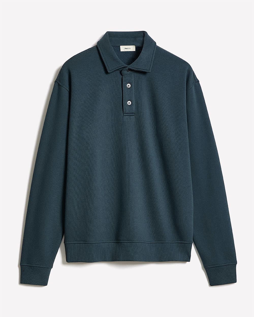 Fleece Long-Sleeve Polo rw&co Exclusive Sale Price