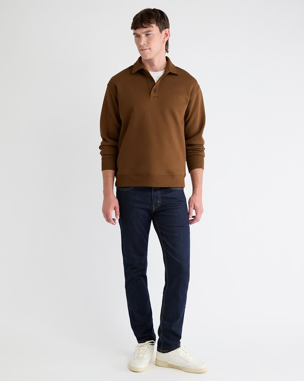 Fleece Long-Sleeve Polo rw&co Exclusive Sale Price