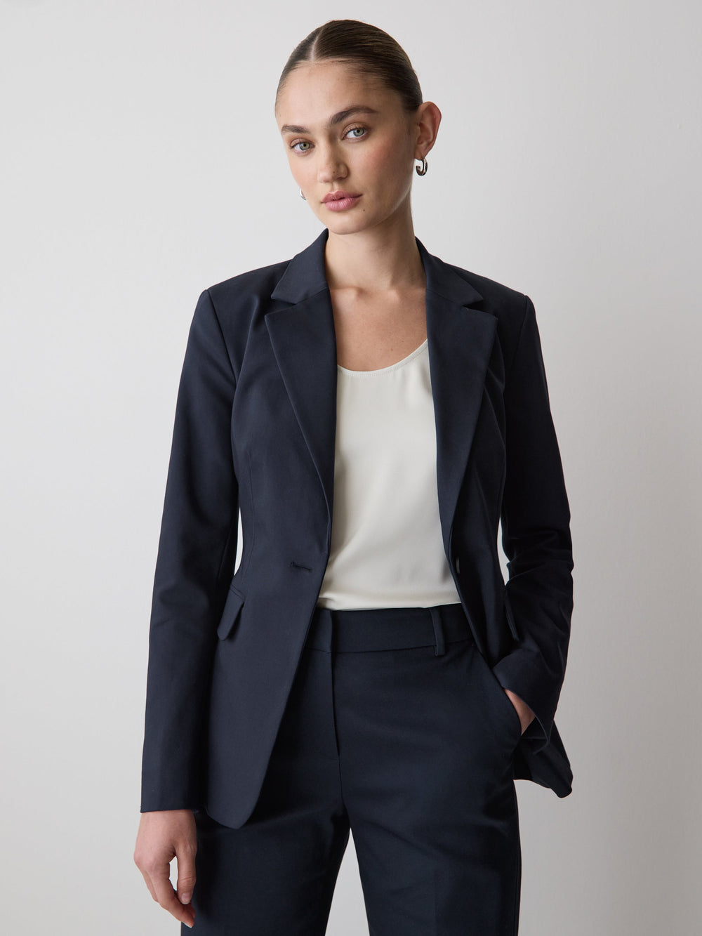 Limitless One-Button Fitted Blazer rw&co Limited Time Discount