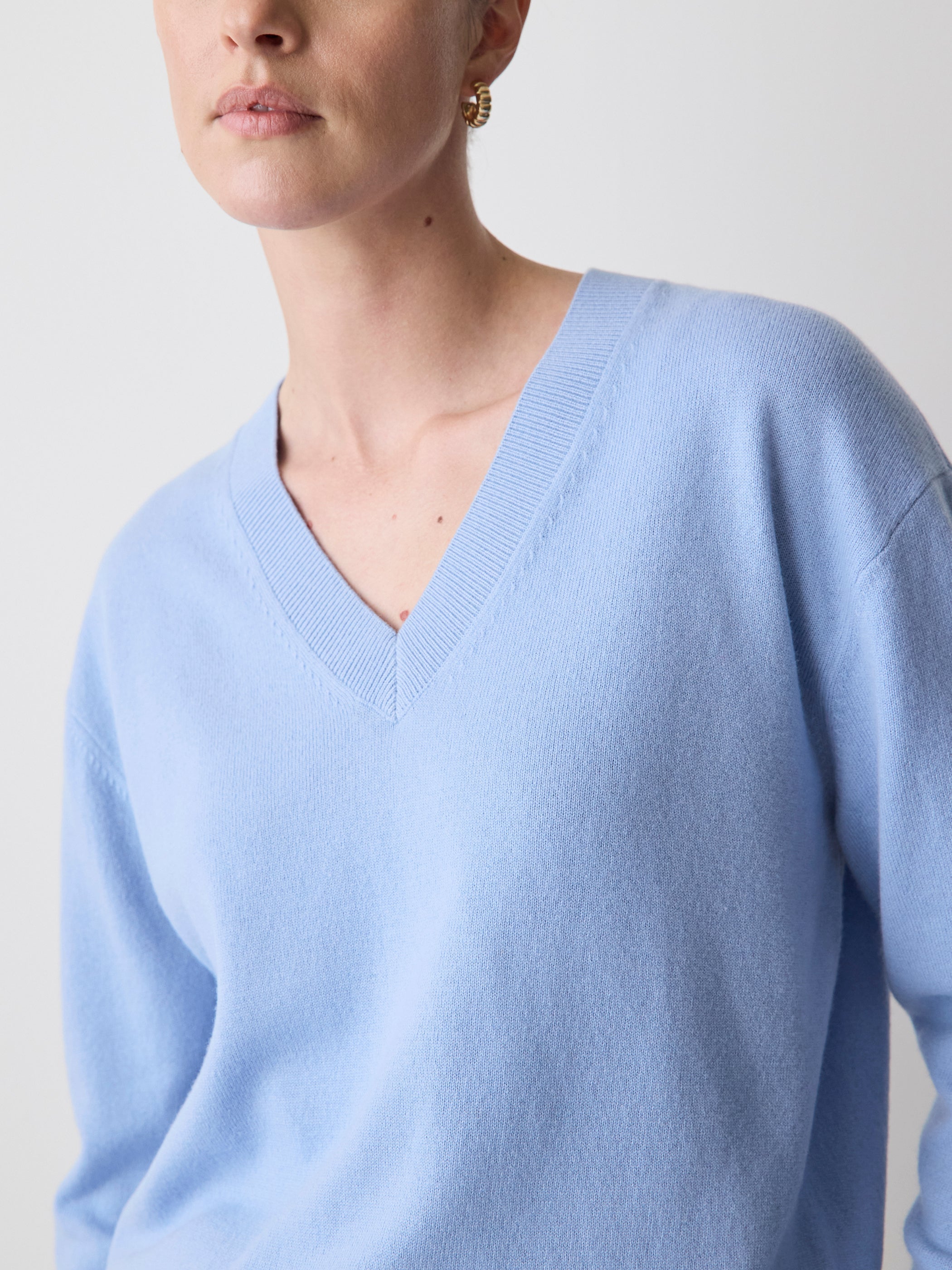 Merino Wool V-Neck Drop Shoulder Sweater rw&co Exclusive Sale Price