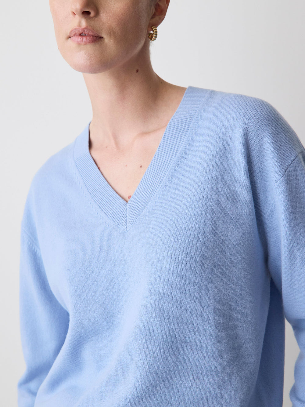 Merino Wool V-Neck Drop Shoulder Sweater rw&co Exclusive Sale Price