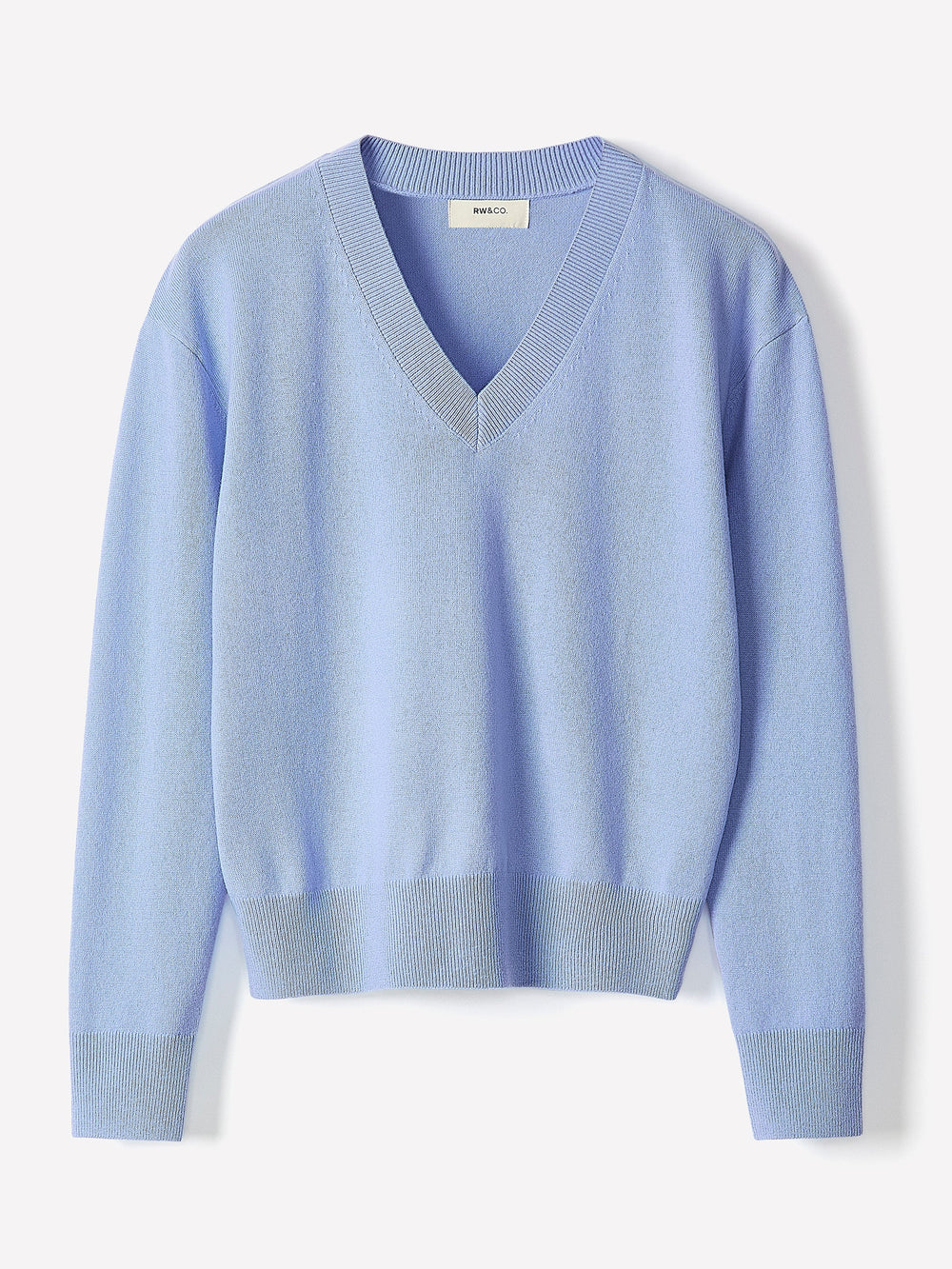 Merino Wool V-Neck Drop Shoulder Sweater rw&co Exclusive Sale Price