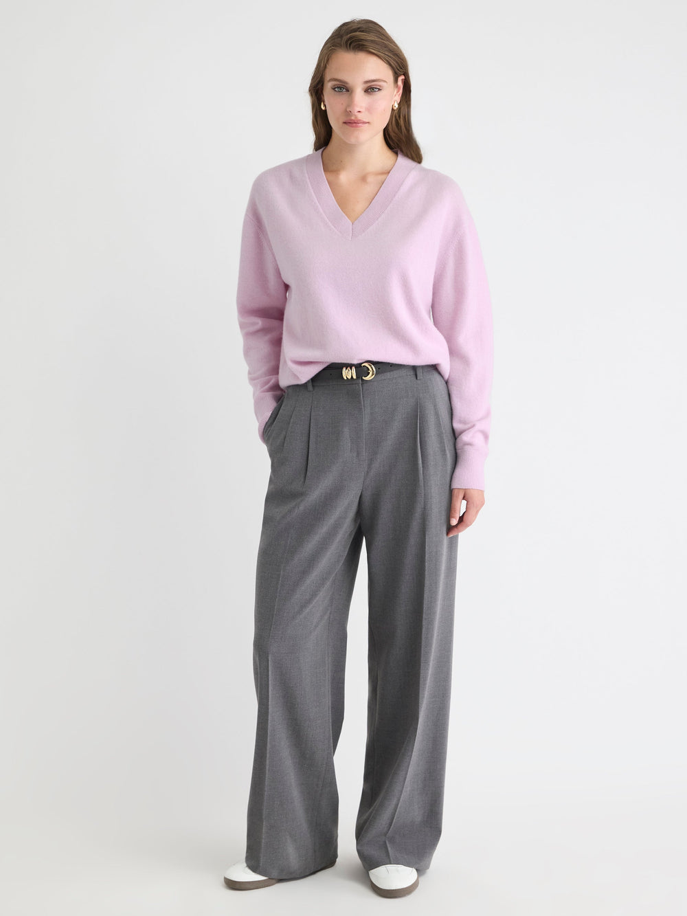 Merino Wool V-Neck Drop Shoulder Sweater rw&co Exclusive Sale Price