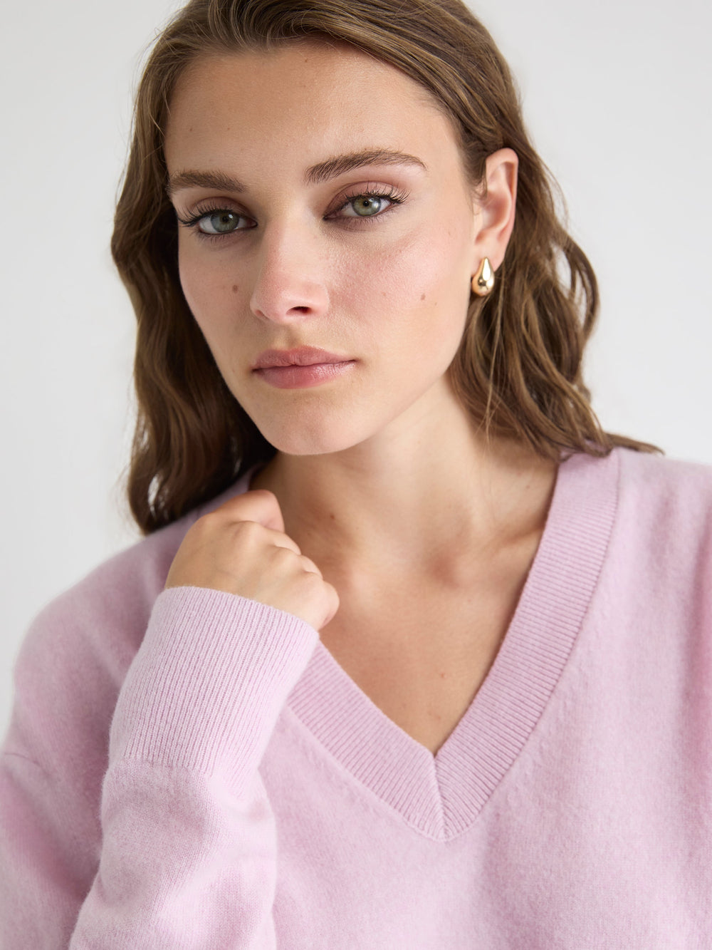 Merino Wool V-Neck Drop Shoulder Sweater rw&co Exclusive Sale Price