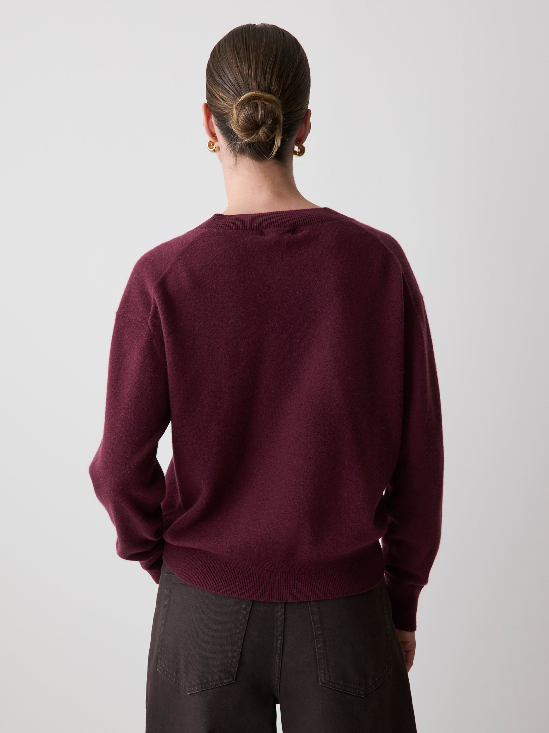 Merino Wool V-Neck Drop Shoulder Sweater rw&co Exclusive Sale Price