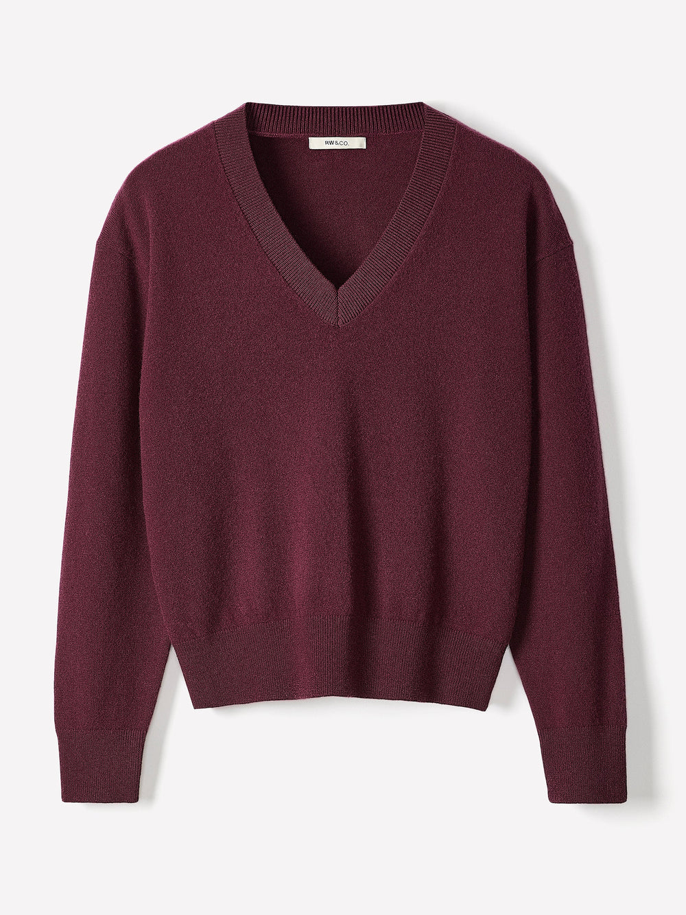 Merino Wool V-Neck Drop Shoulder Sweater rw&co Exclusive Sale Price