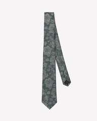 Green Regular Tie with Tonal Floral Pattern rw&co Special Promo Price