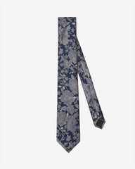 Blue Regular Tie with Floral Pattern rw&co Limited Time Discount